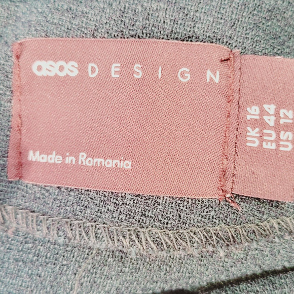 Asos Design 12 Dress Women pleated zipper texture round neck long-sleeved - Picture 10 of 12